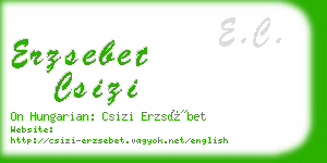 erzsebet csizi business card